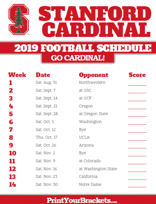 Stanford Cardinal Football Seating Chart